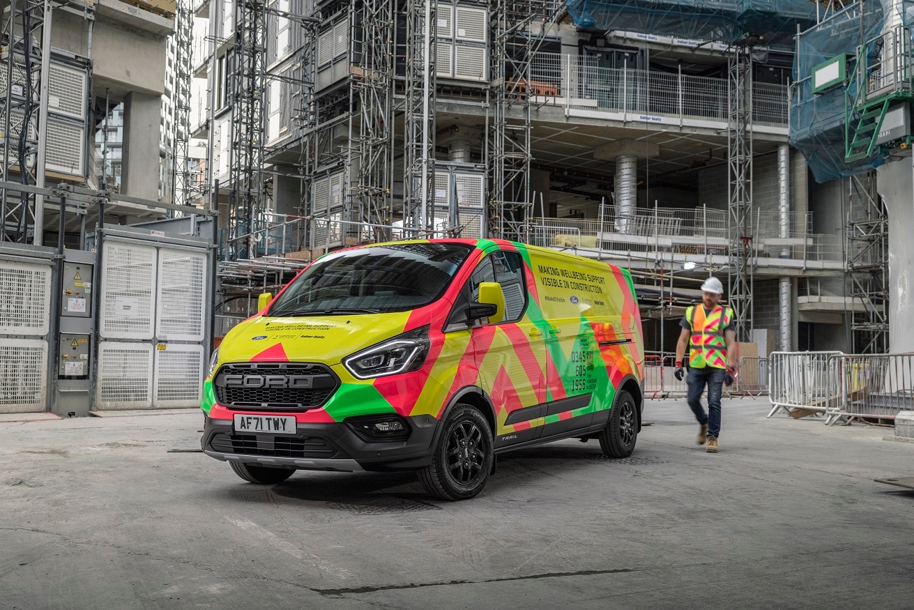 2022 – A vividly decorated Transit Custom supporting the Make it Visible campaign that provides on site Mental Health First Aiders.